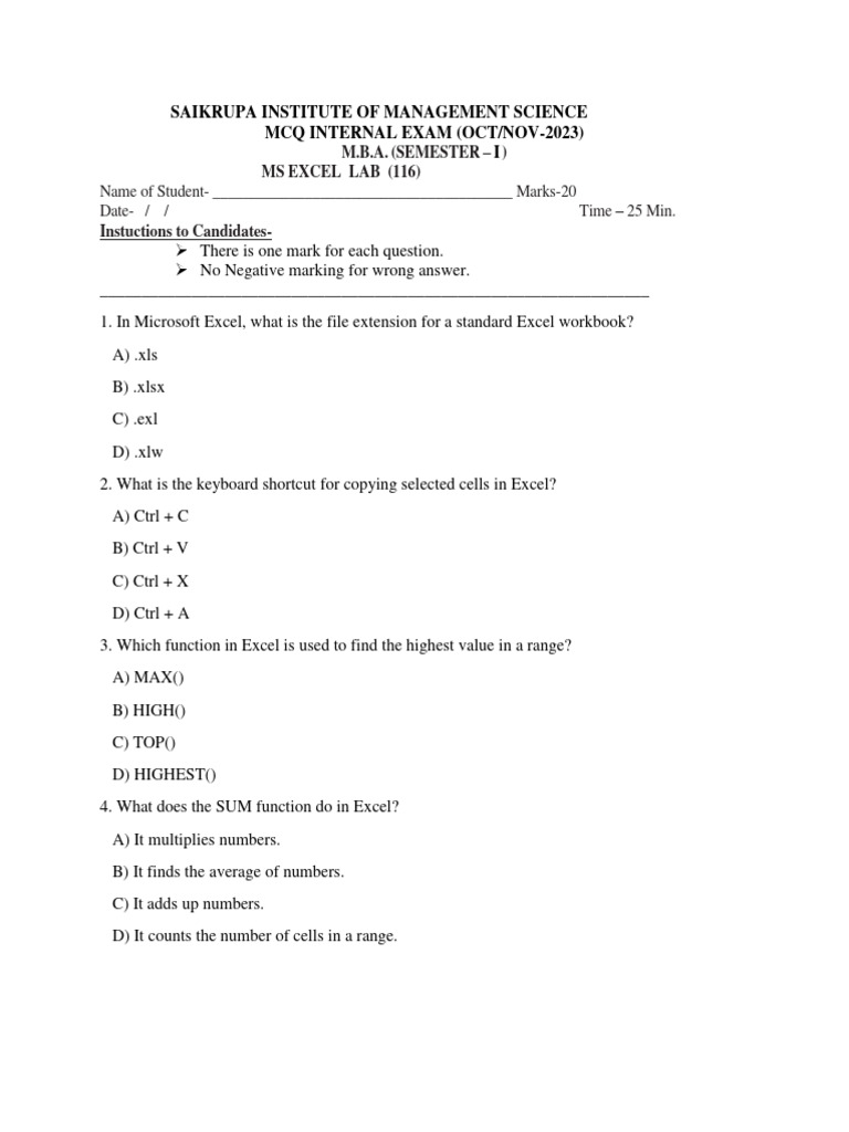 116 ms excel lab pdf microsoft excel computer science