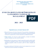 Evoluția Rezultatelor Înregistrate La Examenul Național de Bacalaureat, Anii 2021-2023