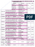 Jadwal Perkuliahan Kelas Reguler B Tanggal 24 - 25 Nopember 2023