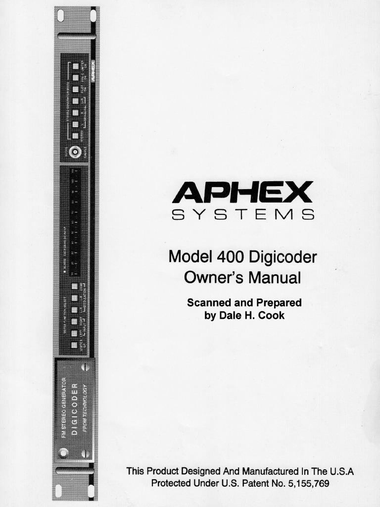 Aphex 400 Digicoder Owners Manual 1992 | PDF