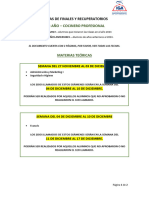 Finales Diciembre 1er Año Gastronomia