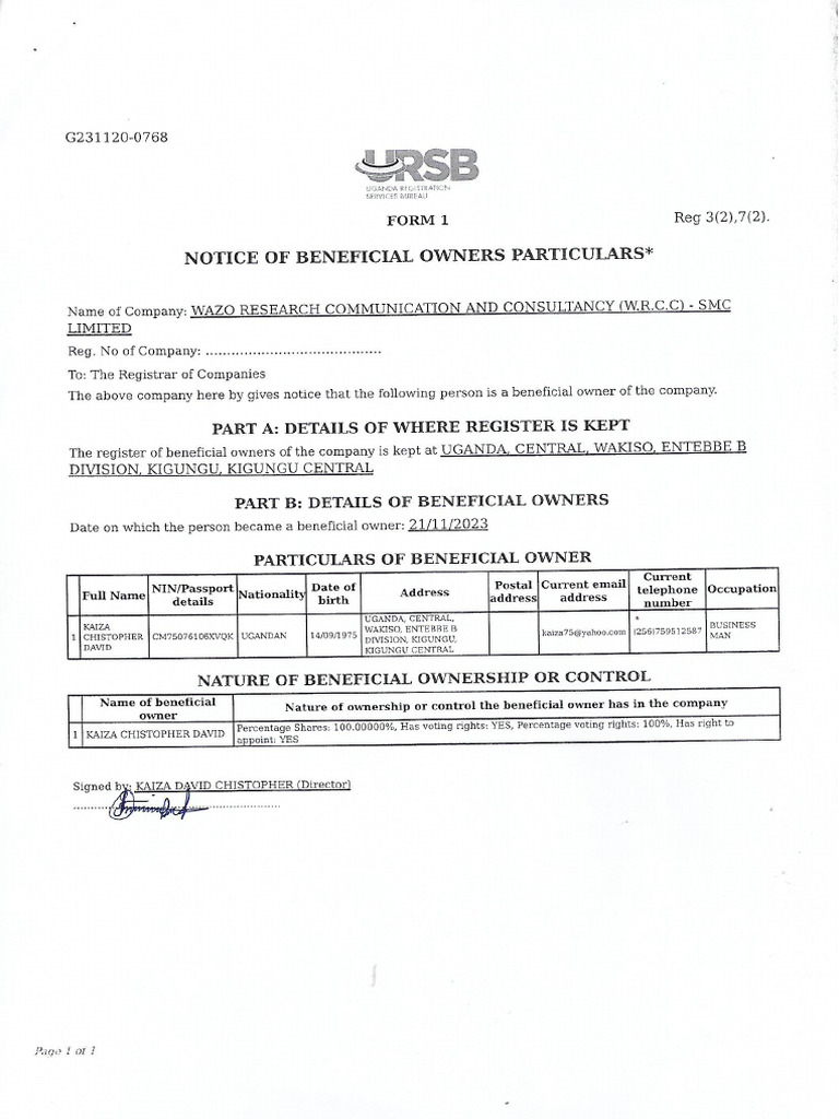 Form 1 | PDF