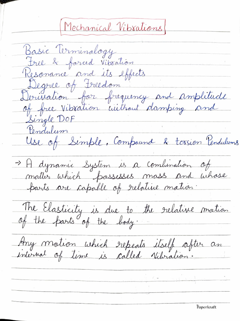Mechanical Vibrations and Resonance | PDF | Oscillation | Physics