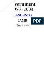 JAMB Government Past Question 1983 - 2004