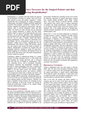 counselling during hospitalization