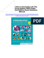 Communication in Everyday Life The Basic Course Edition With Public Speaking 2nd Edition Duck Solutions Manual
