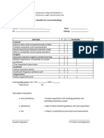 Journal Grading Checklist