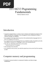 ITT 04213 Computer Programming C++ Version