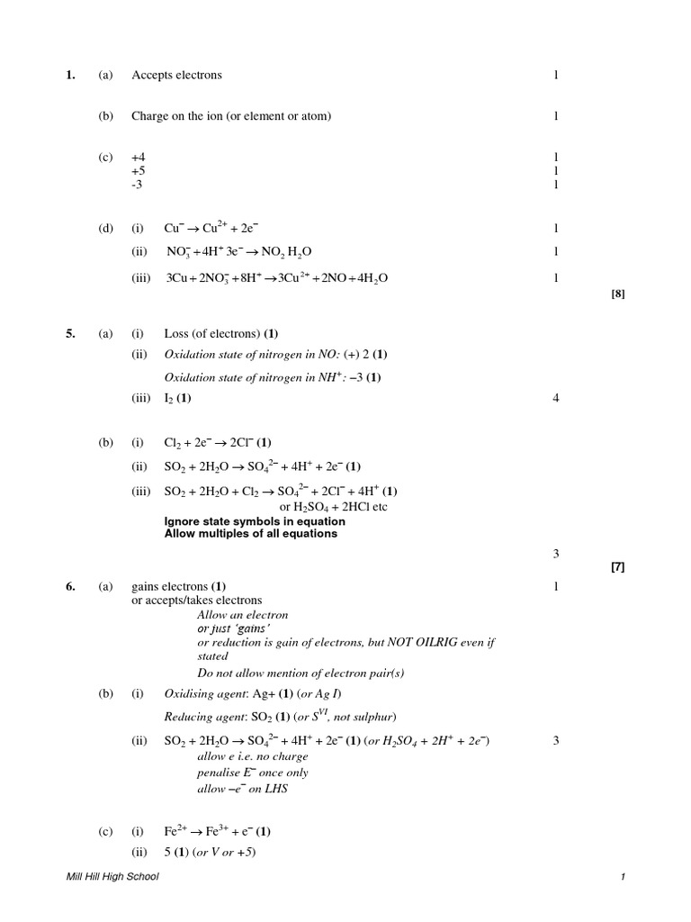 Exam questions redox and groups 2 and 7 ms pdf chlorine redox
