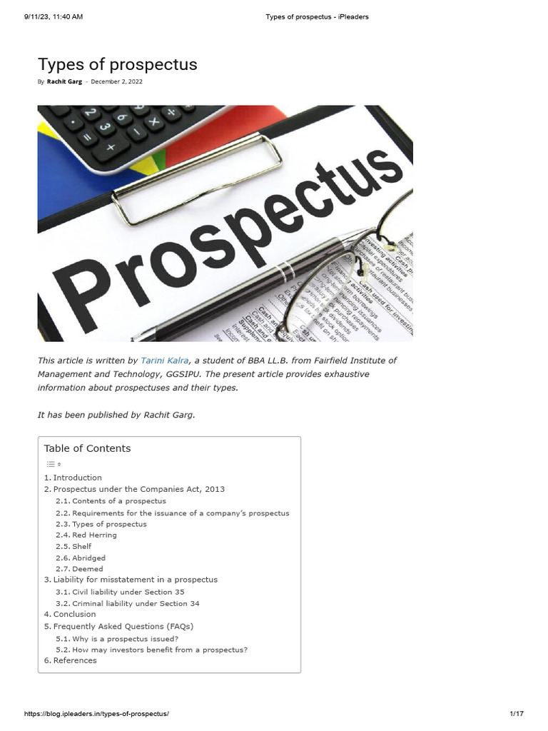 types-of-prospectus-ipleaders-pdf-securities-finance-credit-card