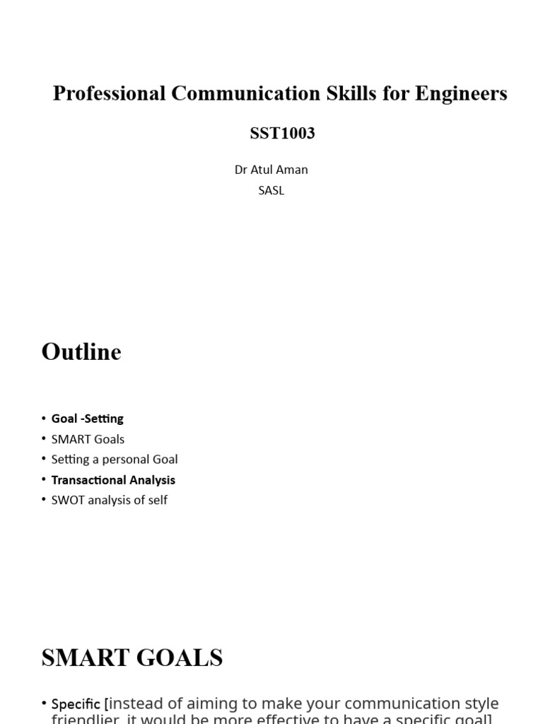 Professional communication skills for engineers dr atul aman sasl