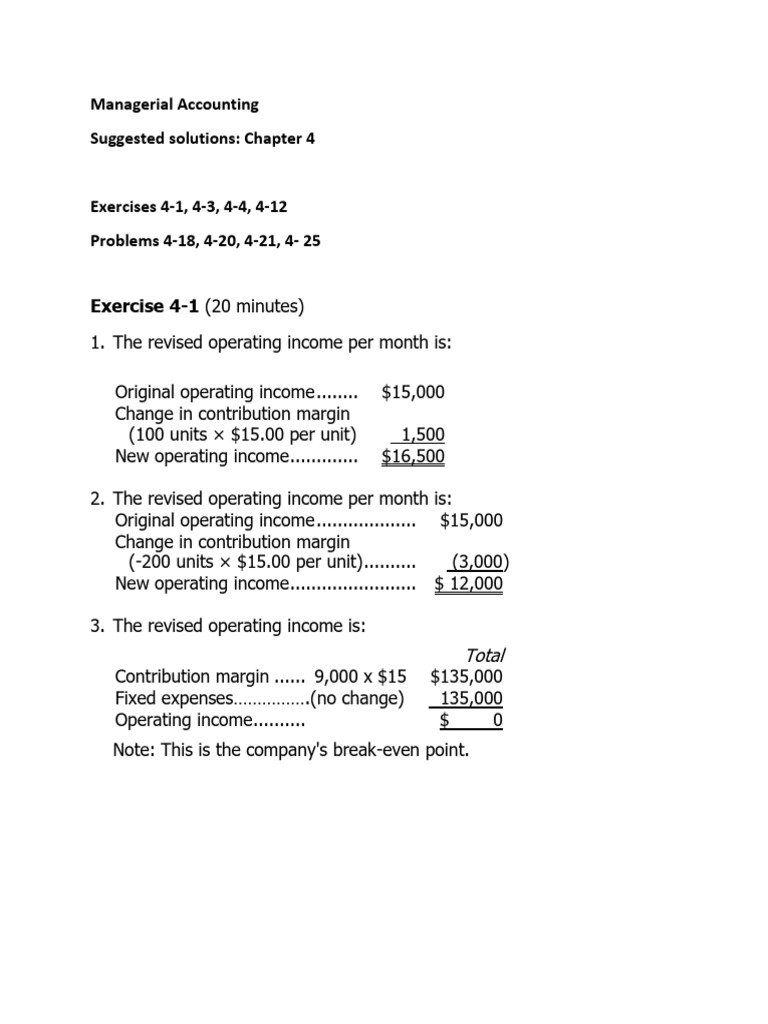Answers Chapter 4 - ACCT5204 | PDF | Management Accounting | Business