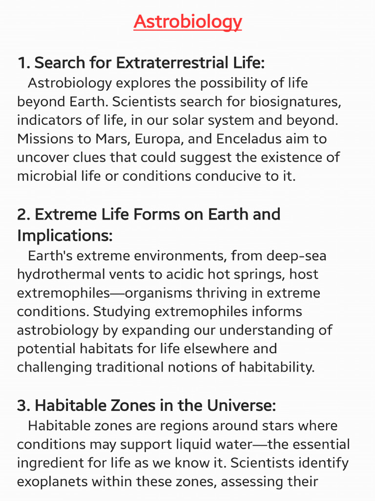 Astrobiology Pdf