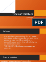 Types of Variables: by Shama Khan Roll No:190221