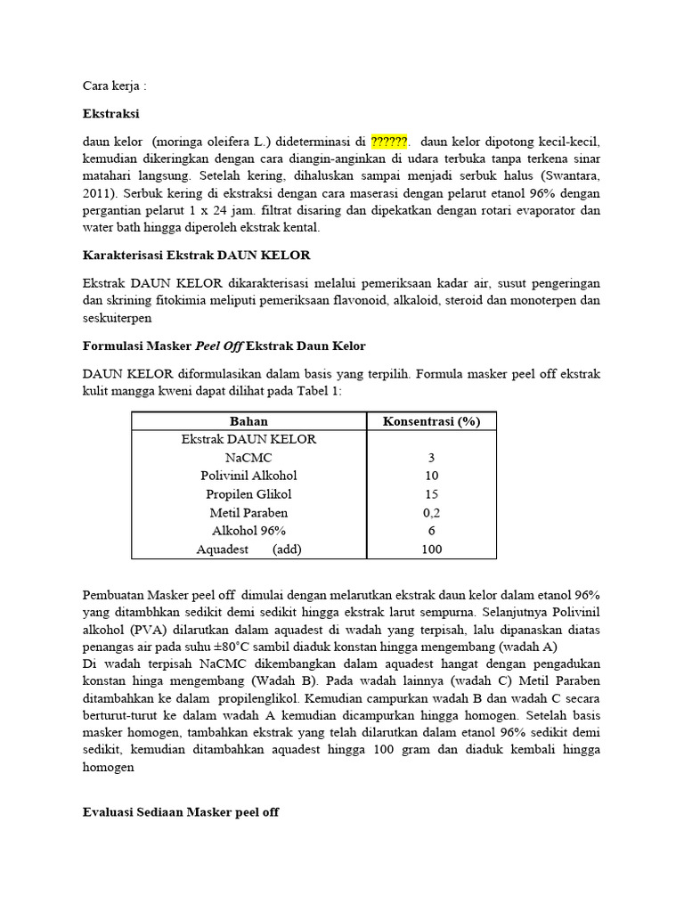 Cara kerja masker peel off pdf kesehatan holistik