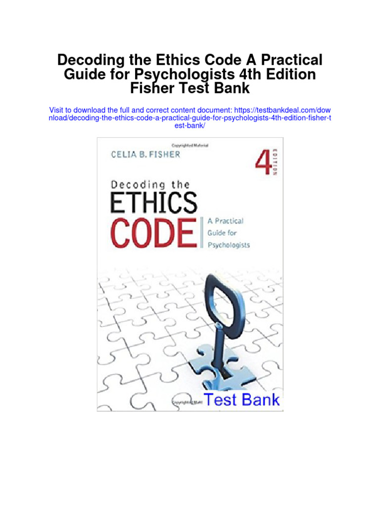 Decoding The Ethics Code A Practical Guide For Psychologists 4th