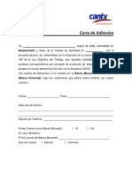 Carta de Adhesión Preestaciones Banco Mercantil Cantv