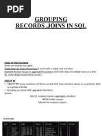 Grouping Records, Joins in SQL
