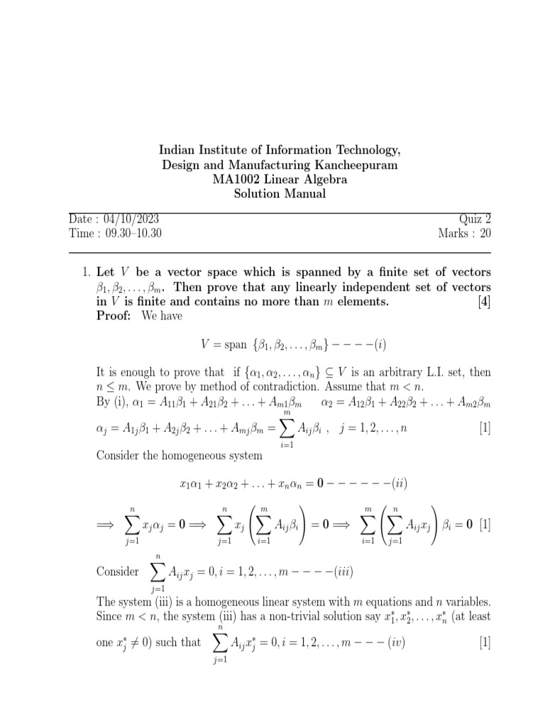 Solution pdf vector space algebraic structures