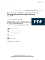 Cross-Sectional Investigation of Task Demands and Musculoskeletal Discomfort Among Restaurant Wait Staff