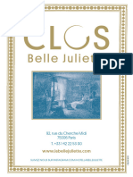 Carte Automne-Hiver 2023 - Le Clos Belle Juliette