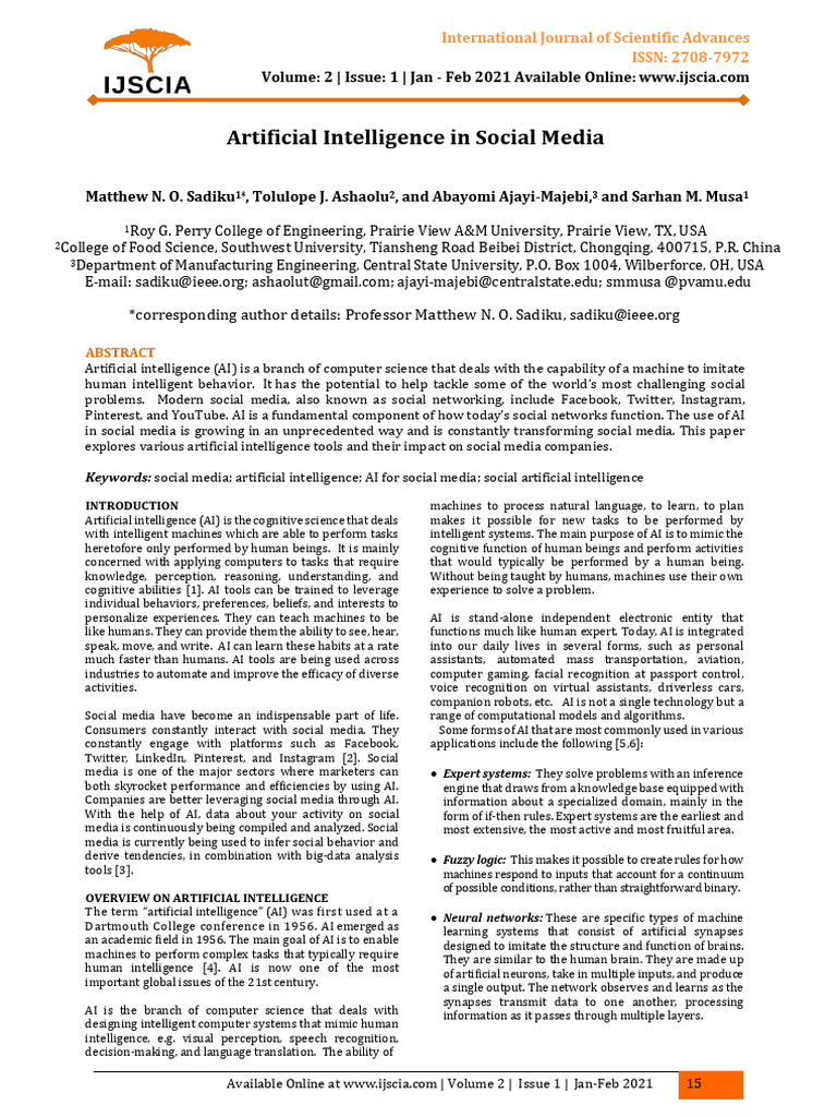 AI's Impact on Social Media Dynamics | PDF | Artificial Intelligence ...