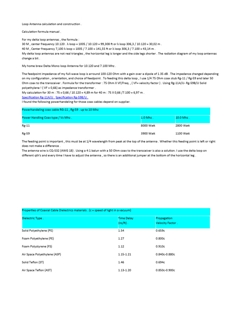 Loop Antenna Calculation and Construction PDF Antenna (Radio