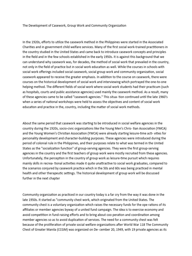 Evolution of Social Work Methods in the Philippines | PDF | Social Work