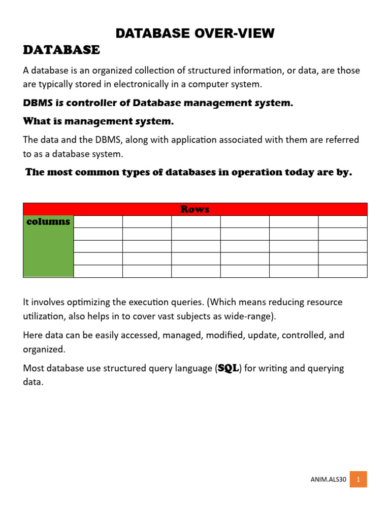 Database and mySQL | PDF