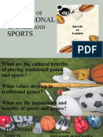 Values Traditional Games Sports: OF AND