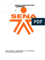 Foro Temático. Fundamento y Aplicación de Estrategias Matemáticas