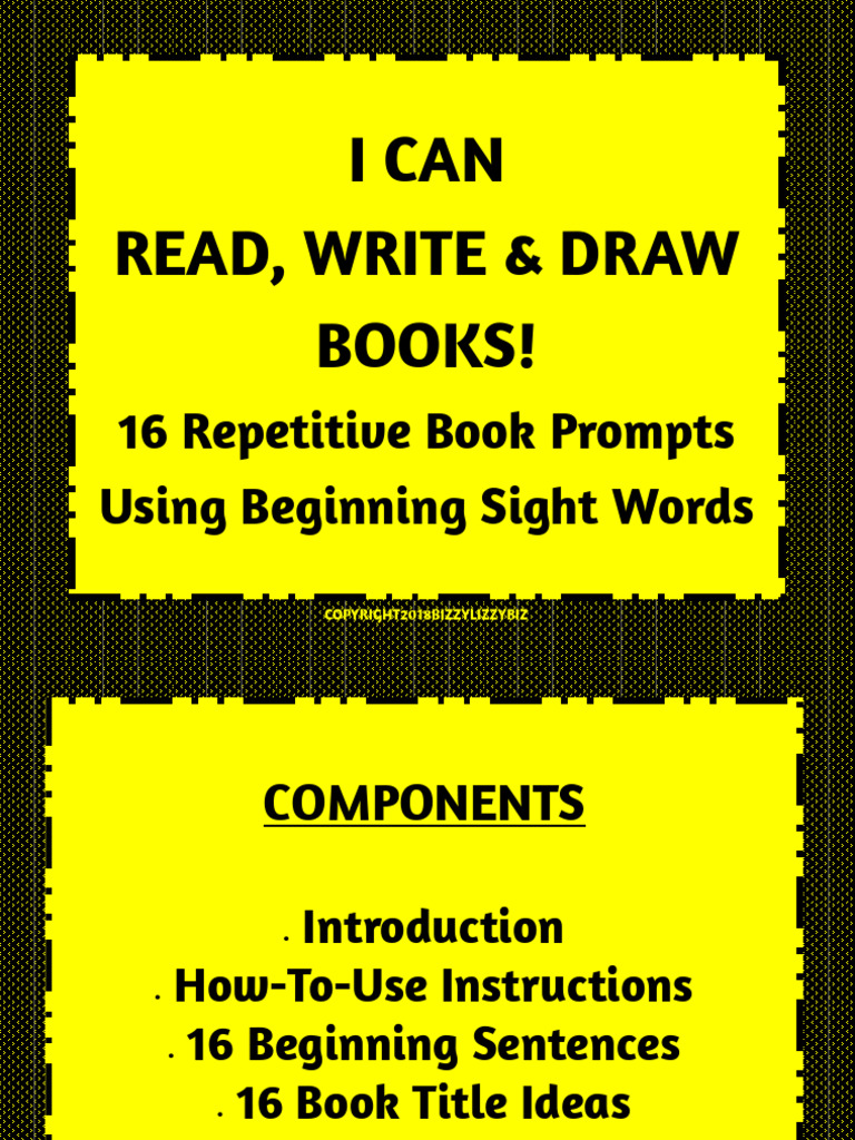 I Can Read, Write & Draw Books! 16 Repetitive Book Prompts Using