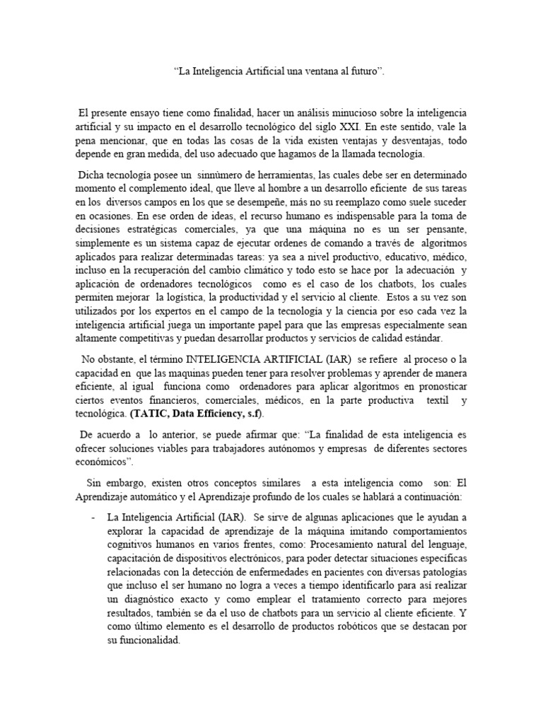 Impacto de la Inteligencia Artificial en el Siglo XXI | PDF ...