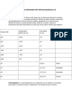 Características de Los Lubricantes Del Vehículo Particular y La Maquinaria Pesada