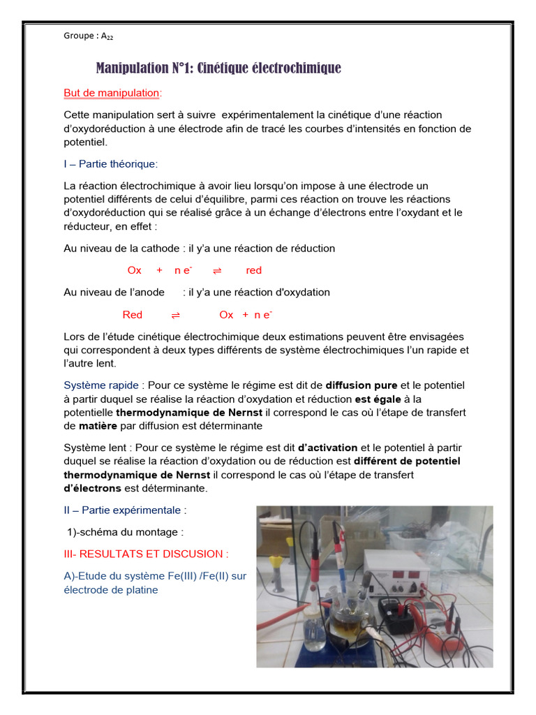 Manip 2 | PDF | Réaction d'oxydoréduction | Enthalpie libre