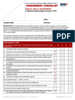 Skills Assessment Checklist: MODULE 6: Massive Hemorrhage Control in TFC