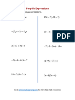 Simplify Expression Worksheet