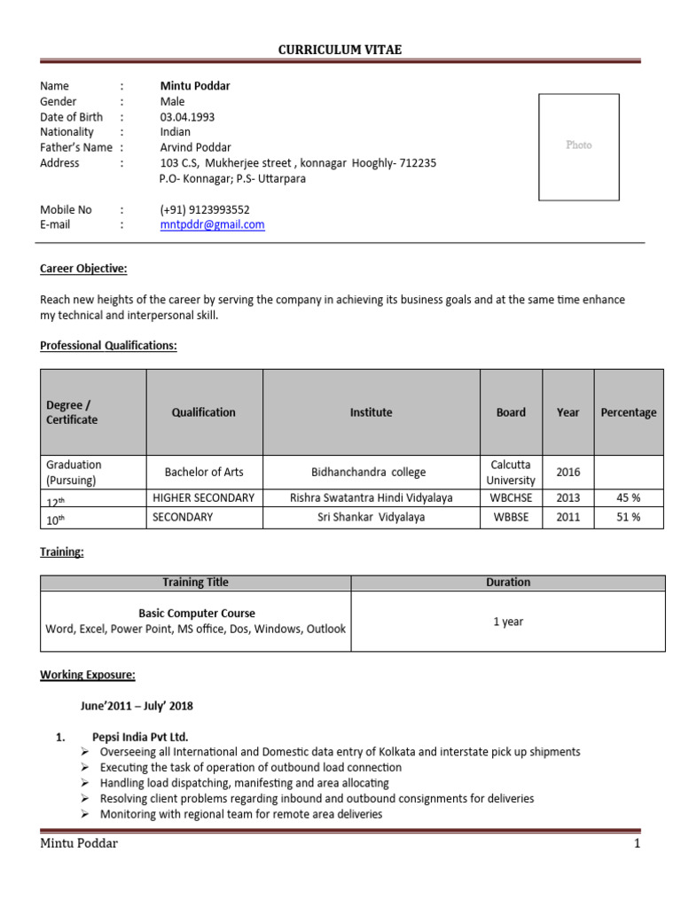Mintu New CV 2024 PDF Computing