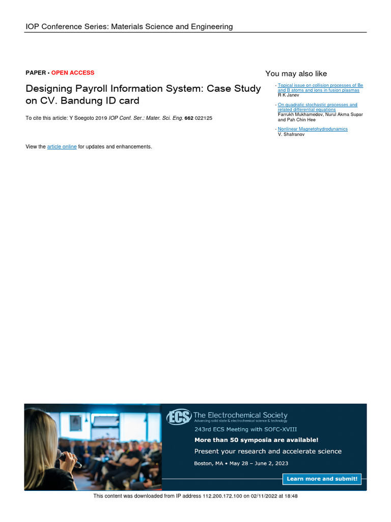 Designing Payroll Information System - Case Study On CV. Bandung ID ...