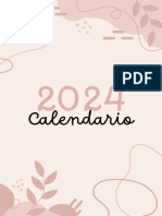 Documento A4 Calendario 2024 Minimalista Organico Marron
