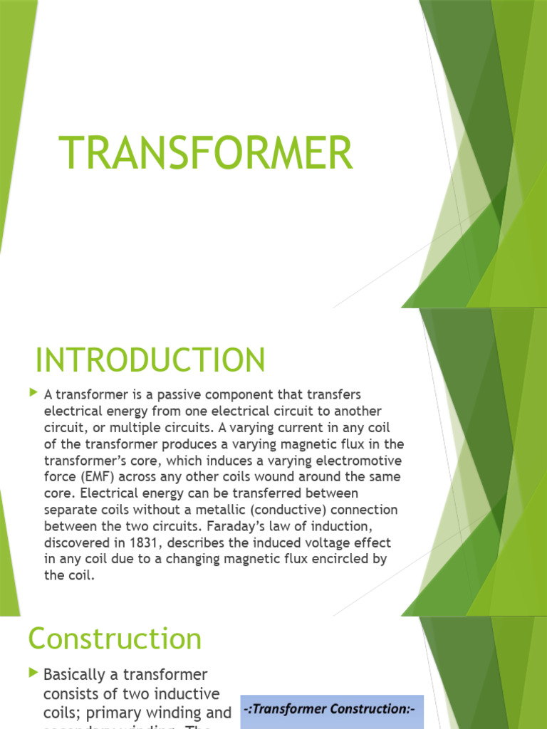 presentation on transformer pdf