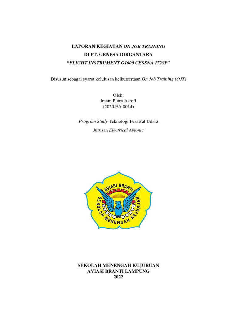 Laporan OJT: Flight Instrument G1000 | PDF