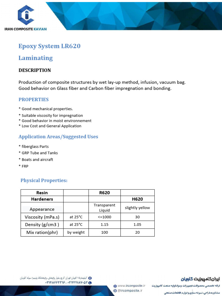 Epoxy System LR620 Laminating Description PDF Fiberglass
