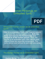 The Human Person As An Embodied Spirit