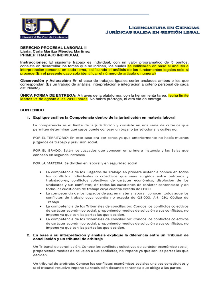 Competencia Dentro de La Jurisdicción en Materia Laboral | PDF ...