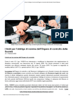 I Limiti Per L'obbligo Di Nomina Dell'organo Di Controllo Delle Società - Studio Milanese