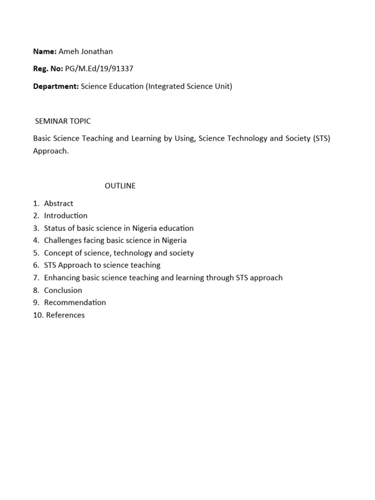 Enhancing Basic Science Teaching in Nigeria | PDF | Science | Science ...