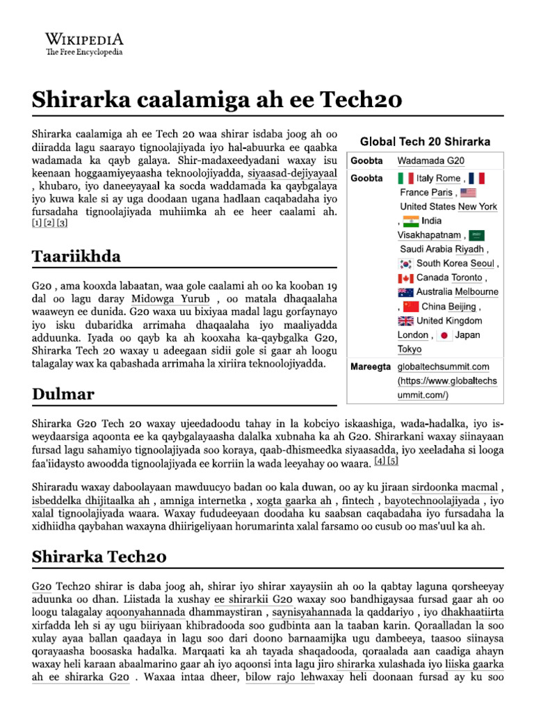 Shirarka caalamiga ah ee tech g20 global tech summit info somali pdf