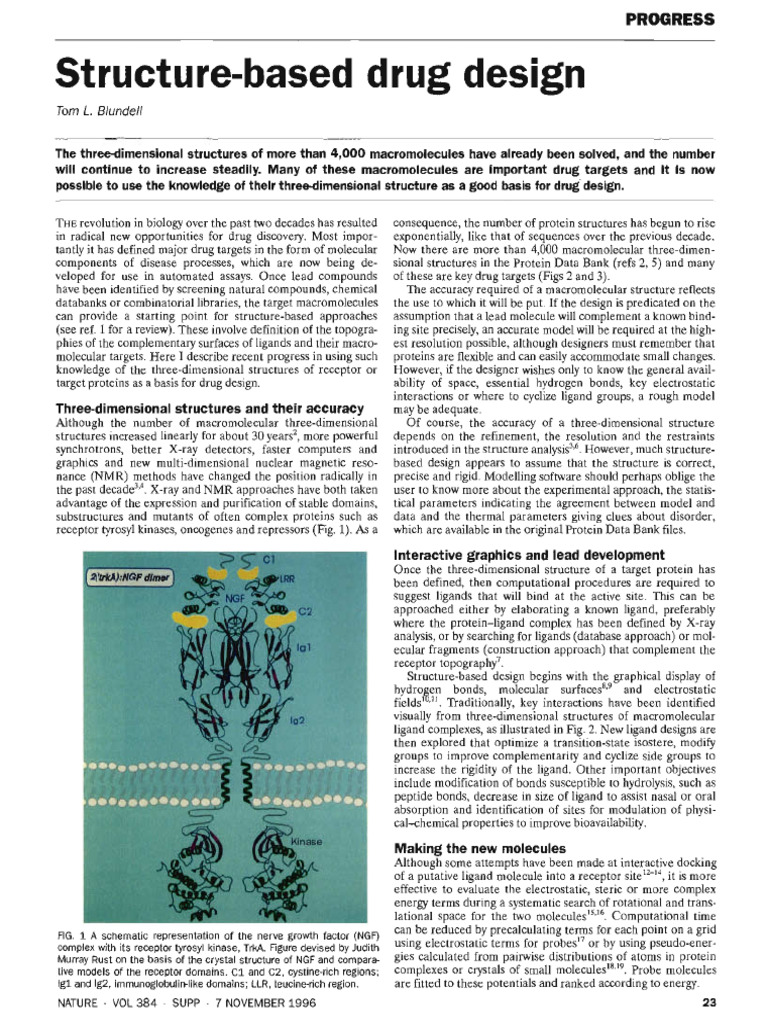 Blundell StructureBased Drug Design PDF Drug Design Active Site