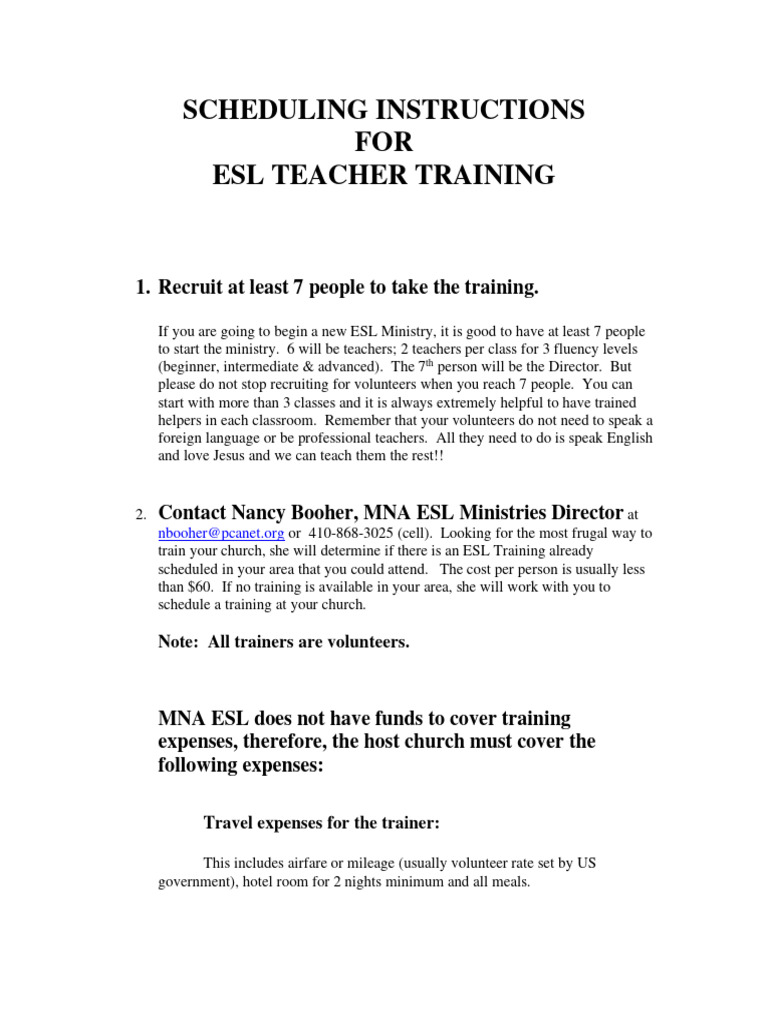 Esl training instructions with table layout sketch 2023 download free